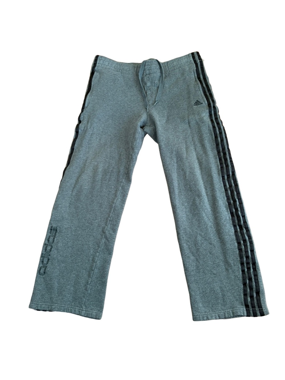 Adidas 3-Stripe Fleece Sweatpants Women’s Medium Gray Cotton Joggers